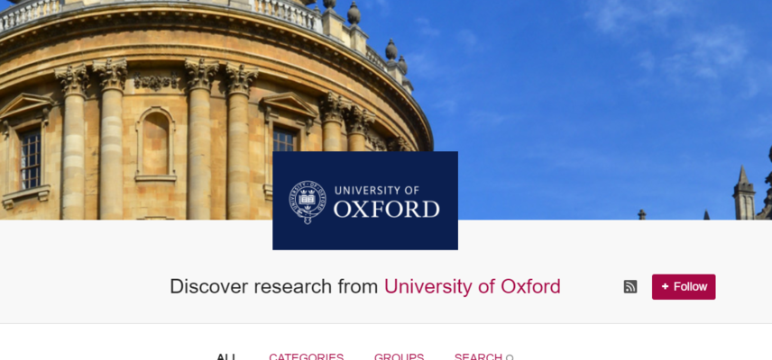 The landing page of the Sustainable Digital Scholarship repository at the University of Oxford