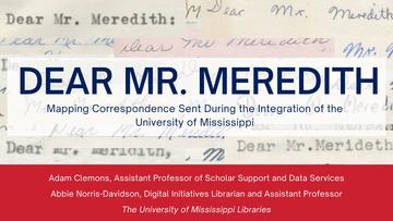 Dear Mr Meredith event image featuring the title and speakers