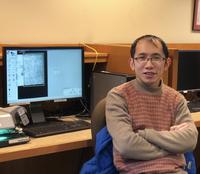 Tuo Chen, recipient of the 2020 Gale Asia-Pacific Digital Humanities Fellowship, in the Yale Library